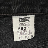 Levis 550 Petite Jeans - 29W UK 10 Black Cotton