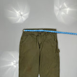 Relaxed Fit Carhartt Carpenter Trousers - 32W 30L Green Cotton