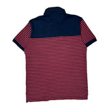 Tommy Hilfiger Striped Polo Shirt - Large Navy Cotton