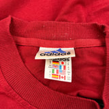 Vintage Adidas T-Shirt - Medium Red Cotton