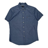 Tommy Hilfiger Short Sleeve Shirt - Large Blue Cotton