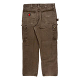 Wrangler Carpenter Trousers - 34W 32L Brown Cotton