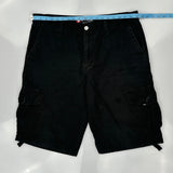 Southpole Cargo Shorts - 36W 12L Black Cotton