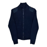 Ralph Lauren Full Zip Sweater - Small Navy Cotton