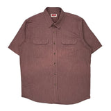 Wrangler Short Sleeve Shirt - 2XL Brown Cotton