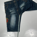 Avon Celli Cargo Shorts - 38″ Waist Acid Wash Denim