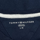 Tommy Hilfiger Striped Long Sleeve T-Shirt - Large Navy Cotton