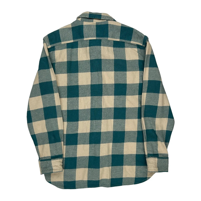 Levis Checked Flannel Shirt - Small Blue Cotton