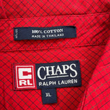 Chaps Ralph Lauren Checked Short Sleeve Shirt - XL Red Cotton