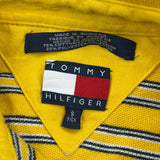Tommy Hilfiger Striped Polo Shirt - Small Black Cotton