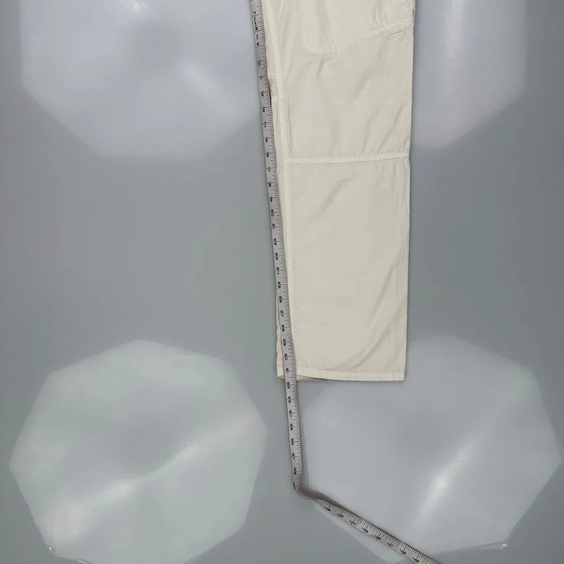 Armani Exchange Cargo Cargo Trousers - 34W 31L Cream Cotton