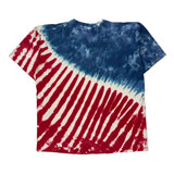 American Flag Liquid Blue Tie-Dye T-Shirt - Large Multicoloured Cotton