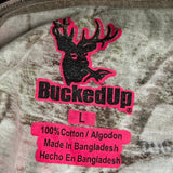 Bucked Up Camo Long Sleeve T-Shirt - Large Camo Cotton