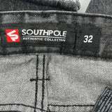 Hip Hop Southpole Denim Shorts - 32W 13L Black Cotton
