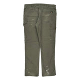 Dickies Carpenter Trousers - 38W 34L Green Cotton Blend
