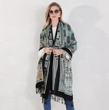 Anyyou 100% Pure Merino Wool Gray Poncho for Women Winter Large Scarf Pashmina Shawl Bandana Neck Wrap