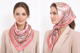 Anyyou Fashion Premium Satin Square Scarf – Elegant Pink Silk-Feel Neckwrap for Women