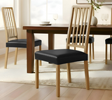 Anyseat Black PU Leather Chair Cover – Slipcover for Dining, Kitchen, Hotel, Banquet & Living Room Chairs