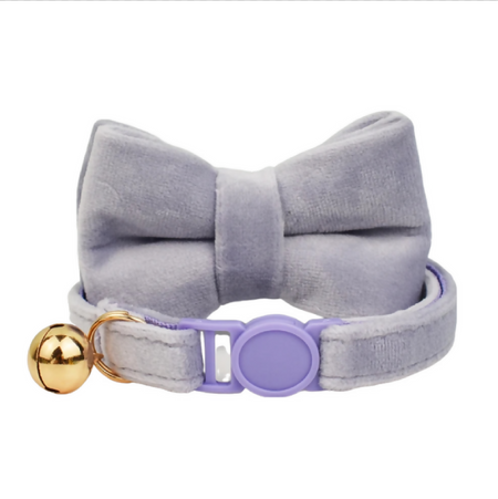 Anypet Small Light Purple Bow Cat Collar with Safety Buckle, Bell & Durable Adjustable Strap – Stylish Comfortable Pet Accessory for Cats