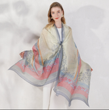 Anyyou 100% Mulberry Silk White Long Scarf Luxury Brand Women Beach Shawl Wear Swimwear Pashimina Face Shield Foulard