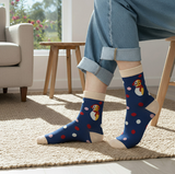 Anyfootwear 3 Pairs Women’s Joyful Holiday Cotton Socks Funny Gift Party