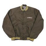 PLA-JAC Mens Brown & Yellow Button Jacket XS Polyester Blend Plain Vintage