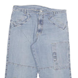 GO SOUTHERN Mens Denim Light Blue Cargo Shorts XL W32 Casual Cotton Blend