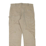 CARHARTT Mens Cotton Blend Beige Regular Fit Straight Leg Trousers W36 L34
