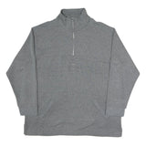 COSMOS JEANS Mens Grey 1/4 Zip Sweatshirt XL Cotton Blend Comfortable Casual
