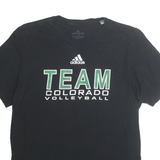 ADIDAS Mens Black Team Colorado Volleyball Graphic T-Shirt L Crew Neck Short