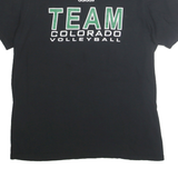 ADIDAS Mens Black Team Colorado Volleyball Graphic T-Shirt L Crew Neck Short