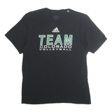 ADIDAS Mens Black Team Colorado Volleyball Graphic T-Shirt L Crew Neck Short