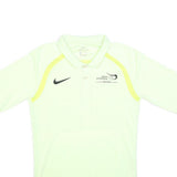 NIKE Mens Cream & Yellow Referee Short Sleeve Polo Shirt S Swiss Unihockey