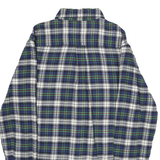 CROFT & BARROW Mens Blue Green White Check Shirt S Button-Down Collar Long