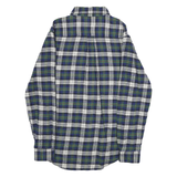 CROFT & BARROW Mens Blue Green White Check Shirt S Button-Down Collar Long