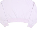 NIKE Womens Lilac Purple Crew Neck M Small Swoosh Logo Cropped Sweatshirt