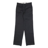 DICKIES Mens Black Regular Fit Straight Leg Cotton Blend Trousers W30 L32