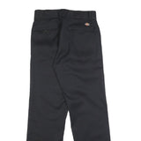DICKIES Mens Black Regular Fit Straight Leg Cotton Blend Trousers W30 L32