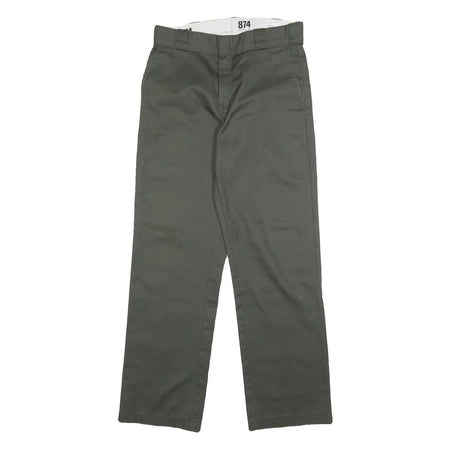 DICKIES Mens Regular Fit Green Cotton Blend Trousers W30 L32 Workwear Straight