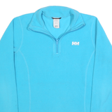 HELLY HANSEN Womens Blue Pullover Plain Jumper 1/4 Zip Stand-Up Collar Fleece M