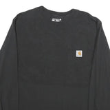 CARHARTT Mens Black Pocket Long Sleeve Crew Neck T-Shirt S Cotton Workwear