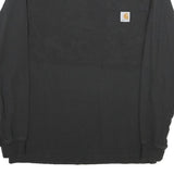 CARHARTT Mens Black Pocket Long Sleeve Crew Neck T-Shirt S Cotton Workwear