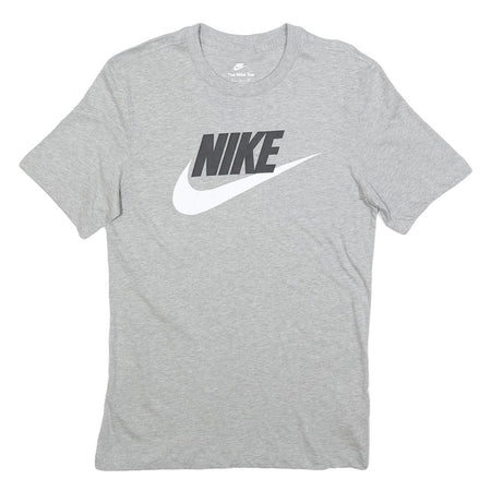 NIKE Mens Grey Crew Neck Short Sleeve S Cotton Graphic T-Shirt Sweat Casual