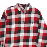 CHAPS Mens Red Black & Grey Check Shirt L Cotton Blend Long Sleeve Button