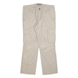 OUTDOOR DEPT Womens Cotton Blend Beige Regular Fit Cargo Trousers W36 L28