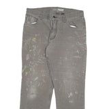 CARHARTT Mens Cotton Blend Grey Relaxed W34 L30 Workwear Trousers Zip Closure