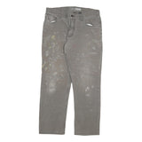 CARHARTT Mens Cotton Blend Grey Relaxed W34 L30 Workwear Trousers Zip Closure