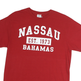DELTA Mens Red Nassau Bahamas Graphic T-Shirt M Short Sleeve Crew Neck Casual