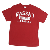 DELTA Mens Red Nassau Bahamas Graphic T-Shirt M Short Sleeve Crew Neck Casual