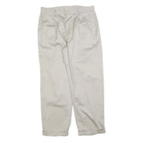 NAUTICA Mens Regular Fit Beige Cotton Blend Trousers W36 L30 Classic Zip Closure